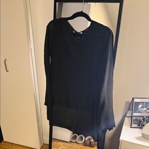 Zara dark grey/navy sheer long sleeve